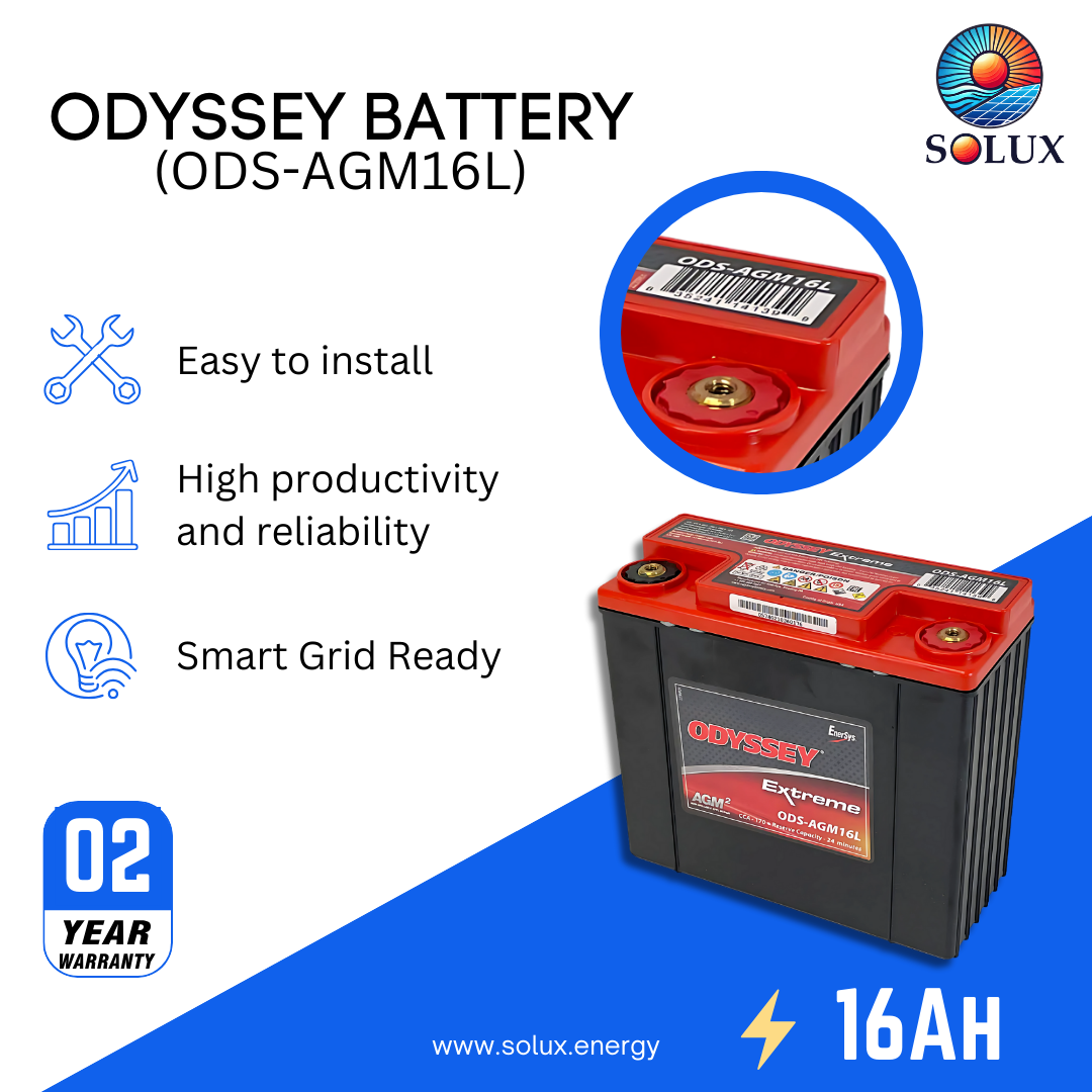 This is an image of Odyssey ODS-AGM16L 12V 16Ah Battery